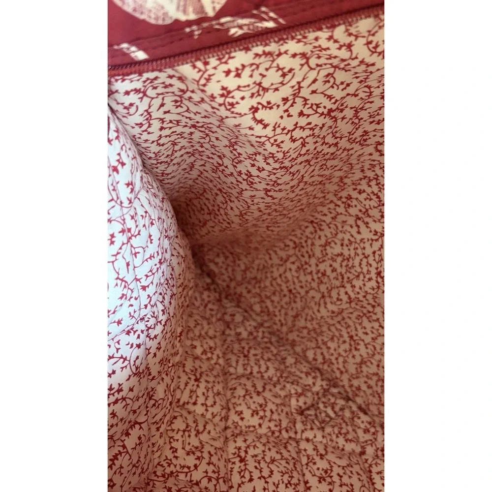 VINTAGE Garment Bag AMERICANA BY SHARIF Cranberry Ivory Floral Toile Quilted